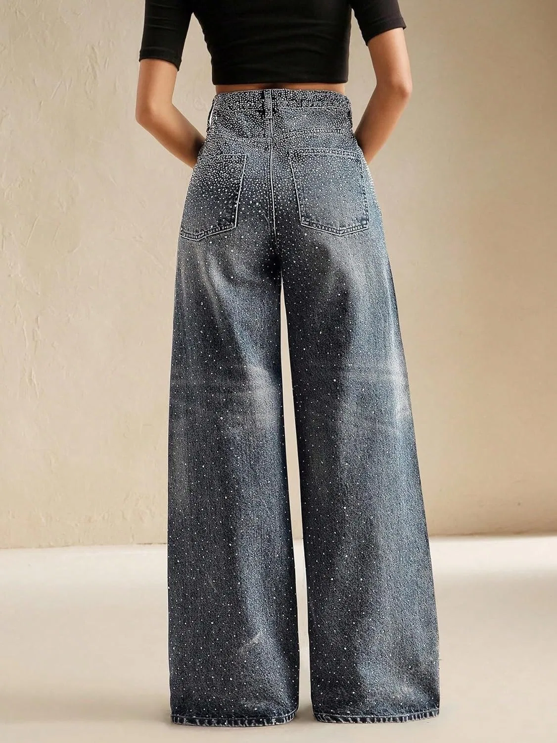 Джинсы свободные Baggy, Bleached Dazzling Wide Leg, Blue — фото 3