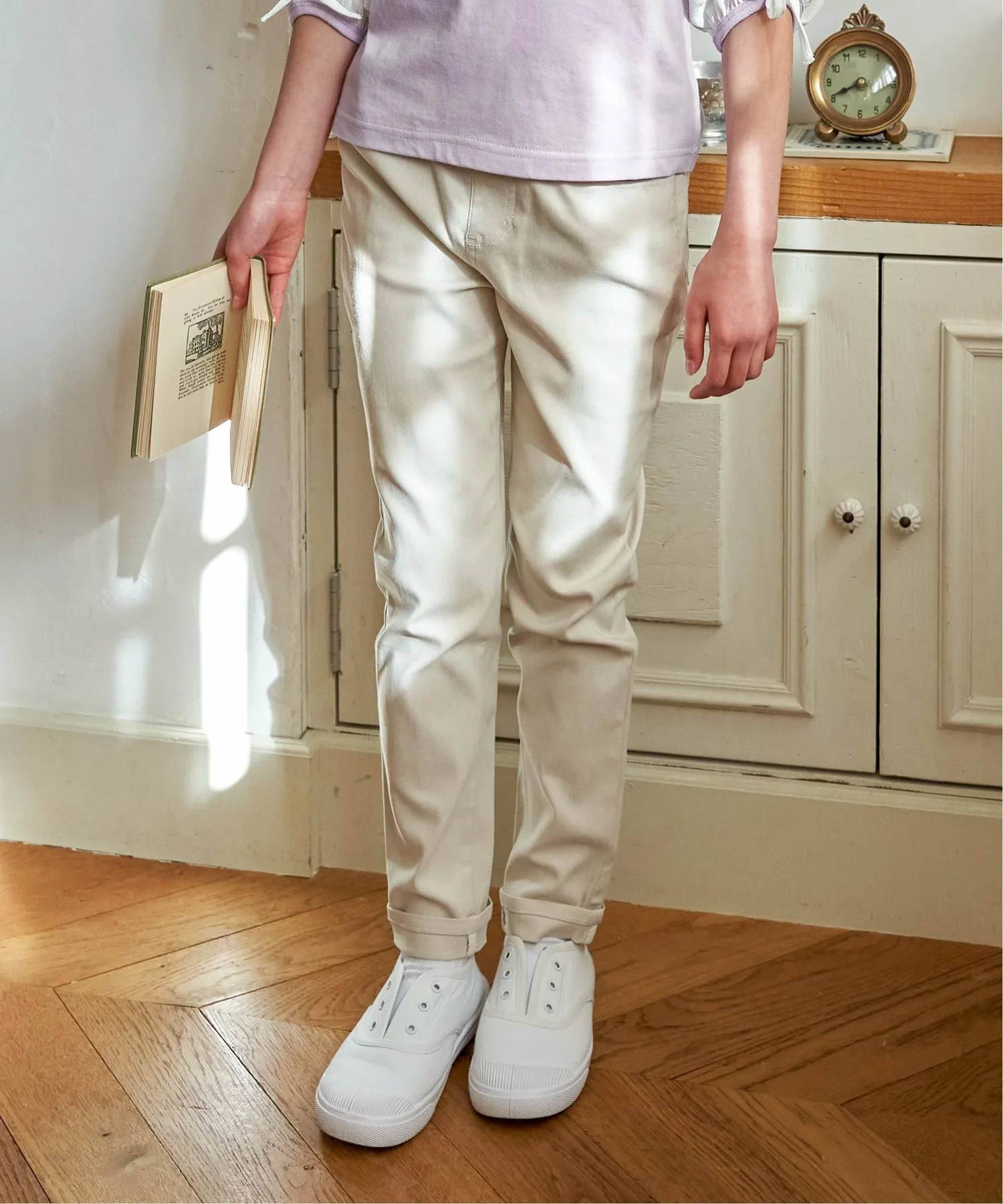 Удобные штаны GOKU, суперэластичные, для девочек (120-160 см) Ikka, off white