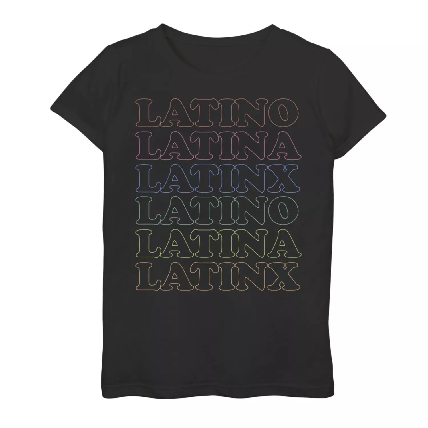 

Футболка Gonzales Latino, Latina, Latinx для девочек 7–16 лет с цветным текстом и надписью Licensed Character