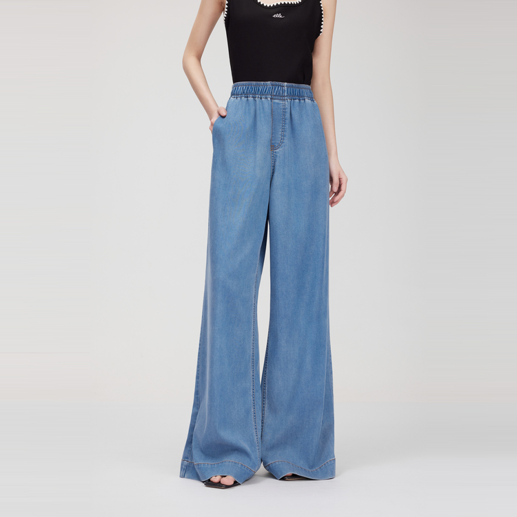 

ELLE Джинсы женские деним синие тонкие прямые