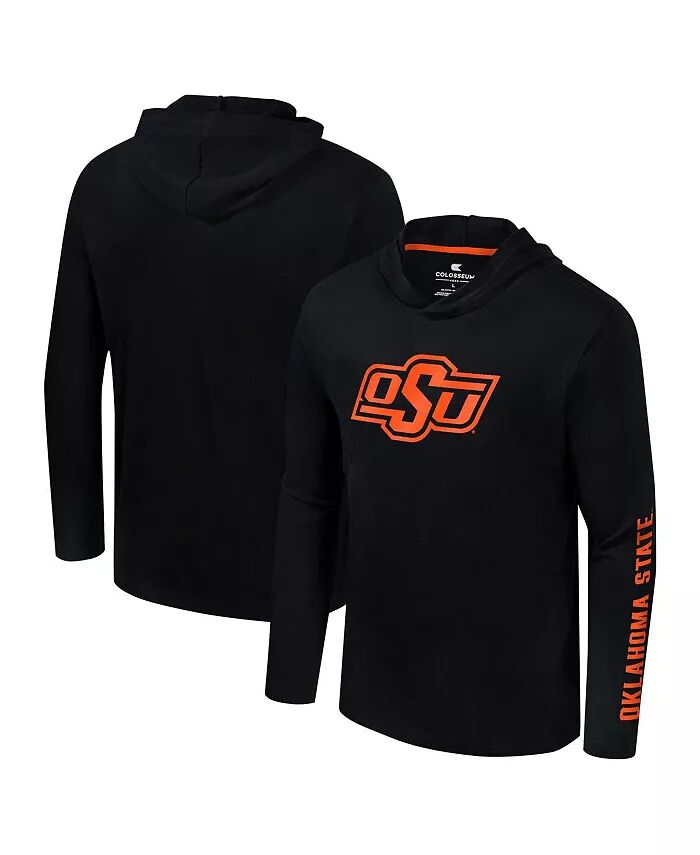 

Мужская черная футболка с длинным рукавом с логотипом Oklahoma State Cowboys Lockup Active Blend Colosseum