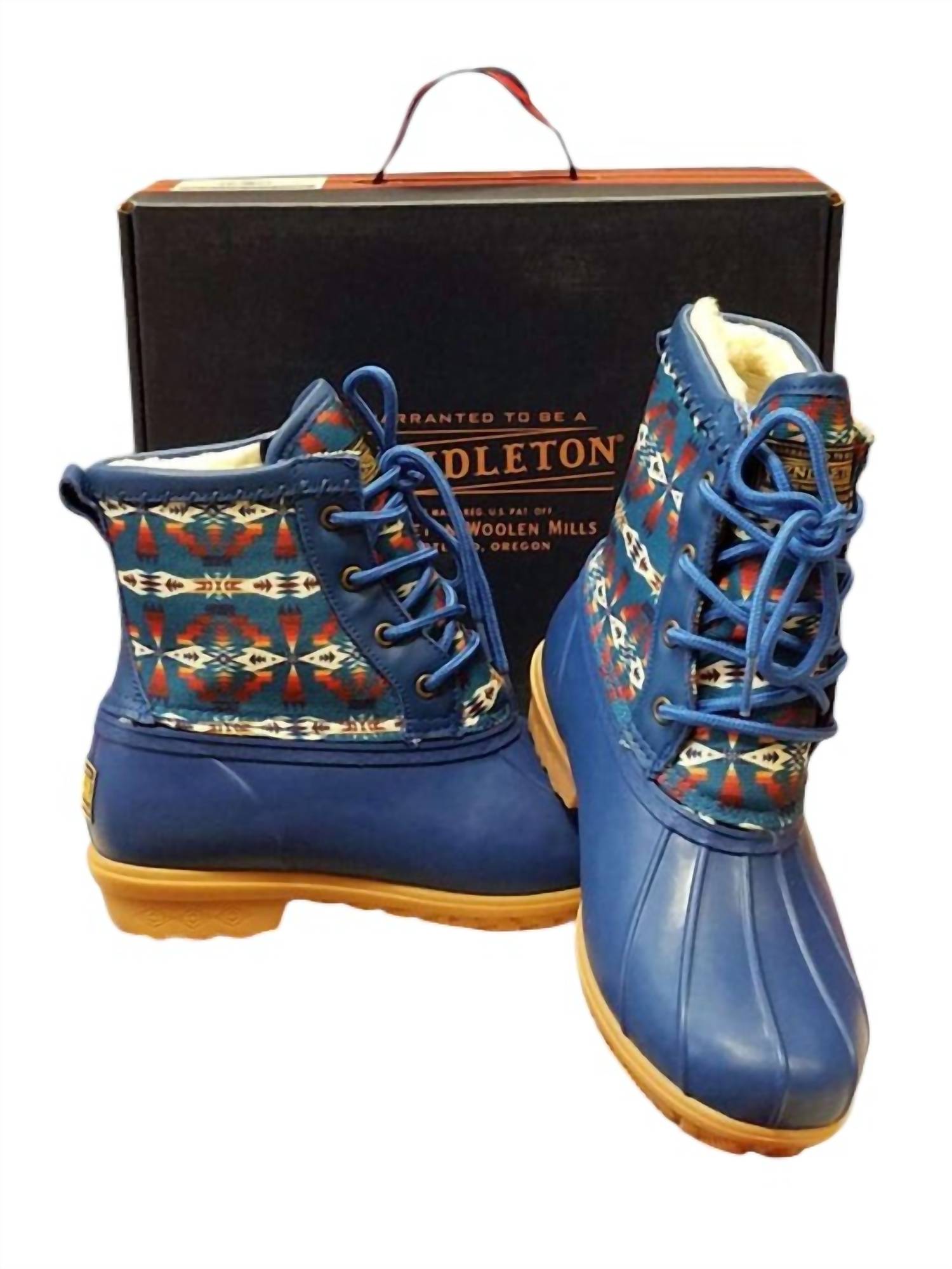 Женские модные короткие сапоги Heritage Tucson Print Duck темно-синего цвета PENDLETON — фото 3