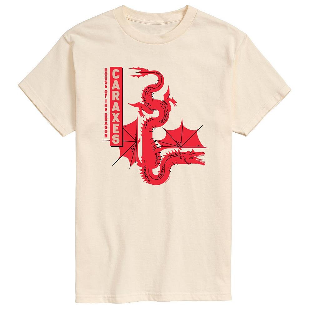 

Мужская футболка с рисунком дракона House Of The Dragon Caraxes Licensed Character, цвет Cream