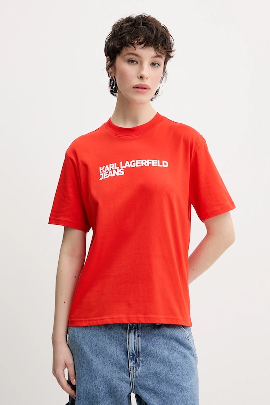 

Хлопковая футболка Karl Lagerfeld Jeans, красный