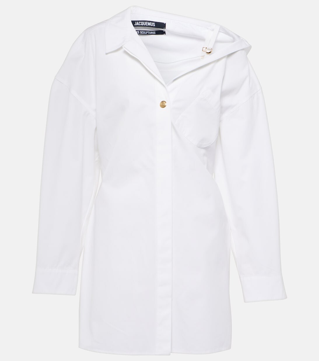 

Хлопковое платье-рубашка la mini robe chemise Jacquemus, белый