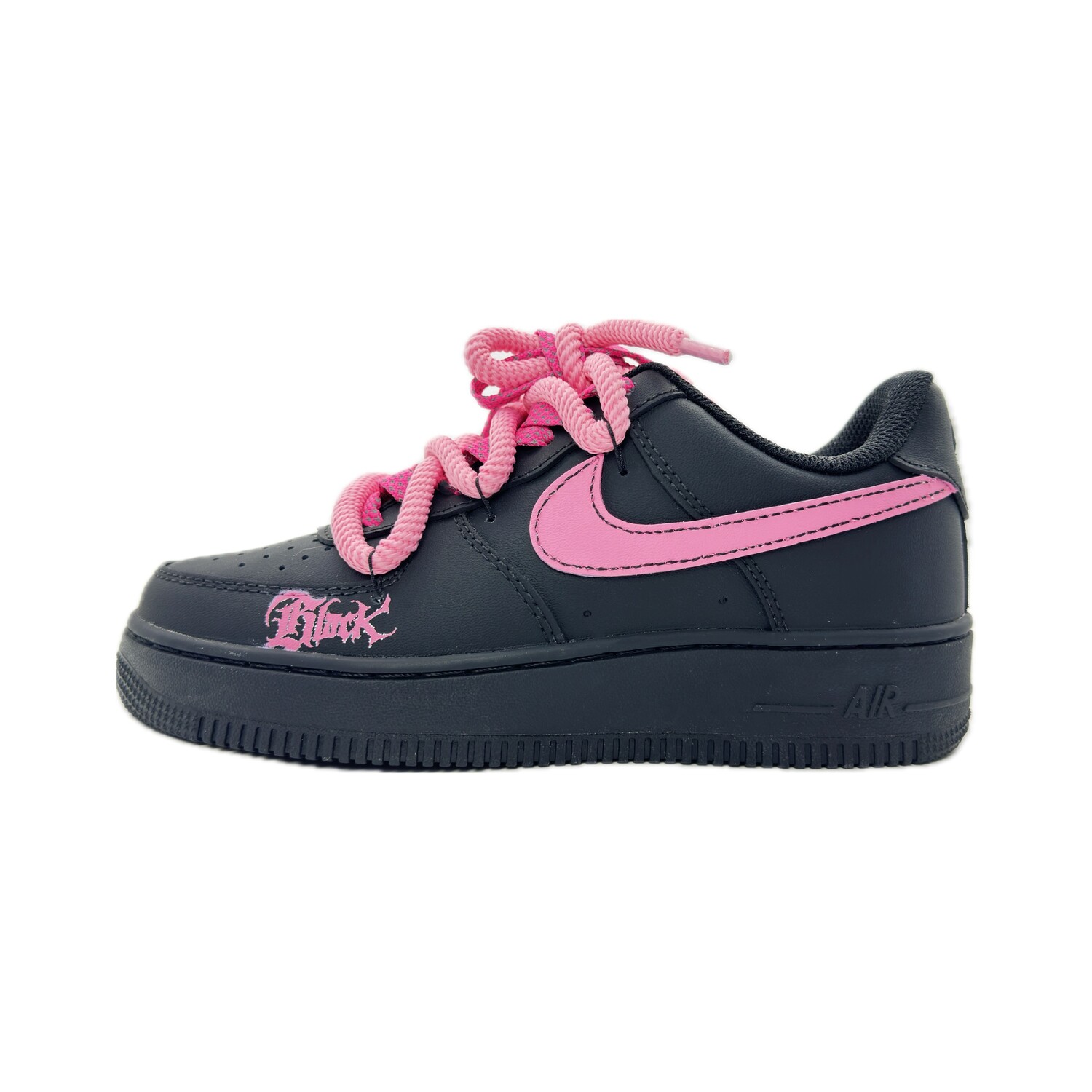 

Кроссовки Nike Air Force 1 Skateboarding Shoes Unisex Low-top Black/Pink, черный/розовый