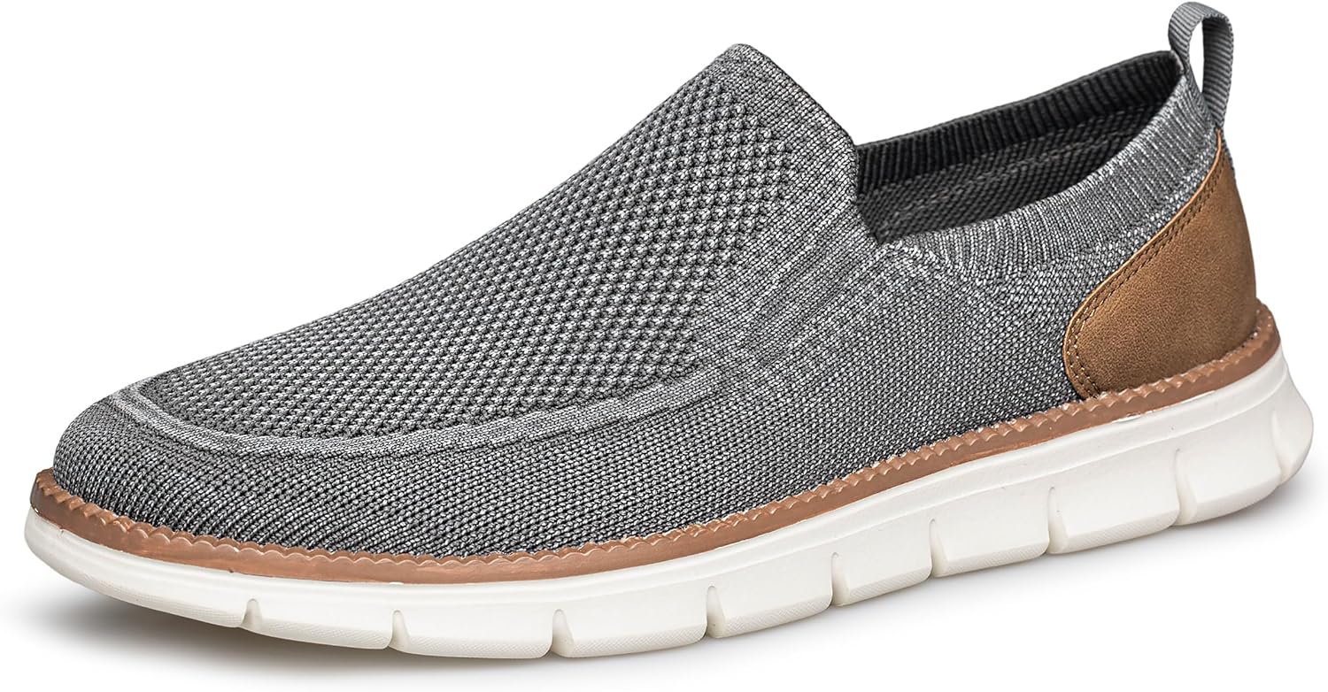 

Мужские слипоны AFB для ходьбы, повседневные лоферы, сетчатые, легкие, дышащие, модные кроссовки для бега, темно-серый