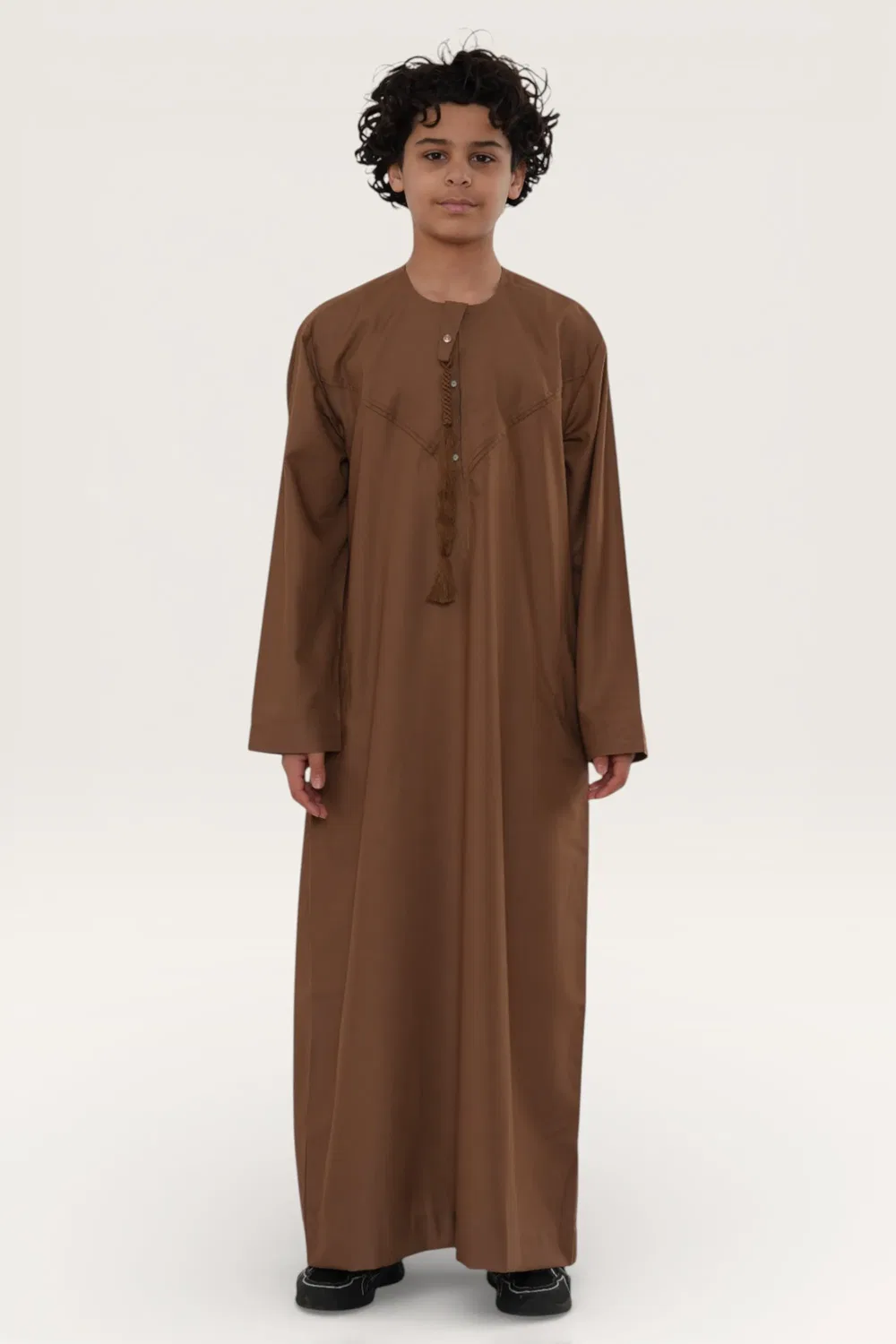 Moroccan thobe для мальчиков с вышивкой Infinity Leather, светло-коричневый — фото 2