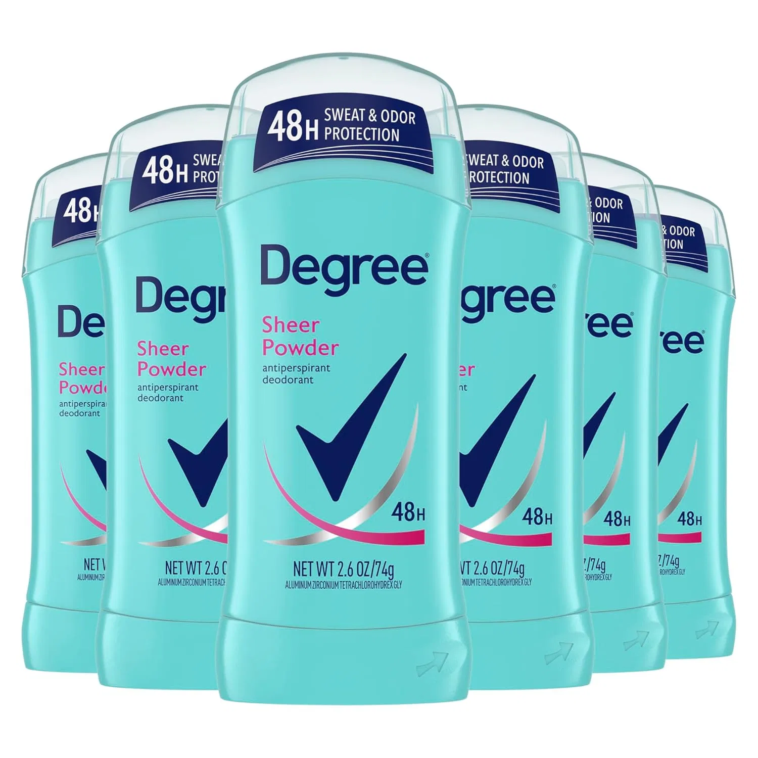 Женский антиперспирант-дезодорант Degree Invisible Solid, Sheer Powder, 74 г (упаковка из 6 штук) Degree