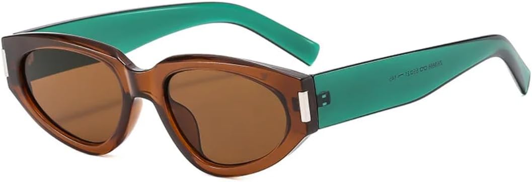 

Маленькие солнцезащитные очки «кошачий глаз» из геля для женщин, модные градиентные очки с защитой от УФ-излучения UV400, мужские ретро-очки в тренде UATXTAU, Tea Green