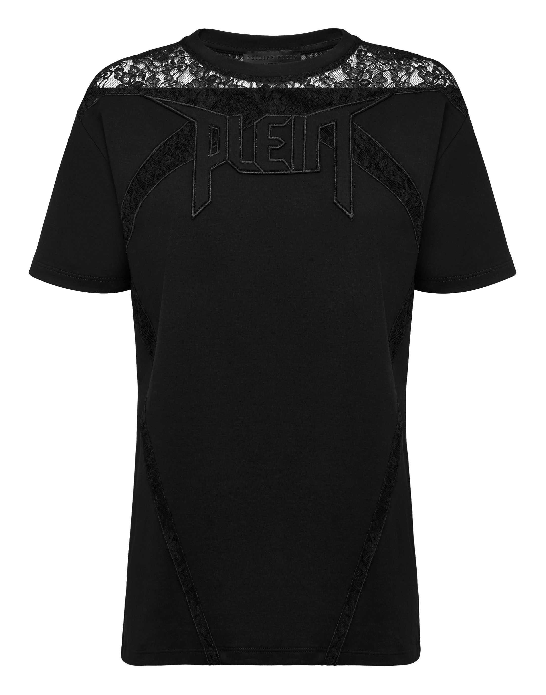 

Футболка с круглым вырезом SS кружево PHILIPP PLEIN, черный