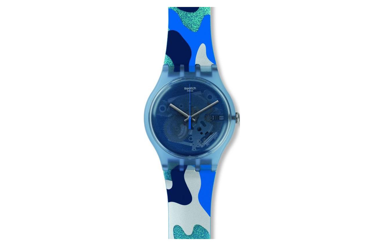 

SWATCH Часы Unisex 41mm Blue Watch SUOZ215, Blue Dial