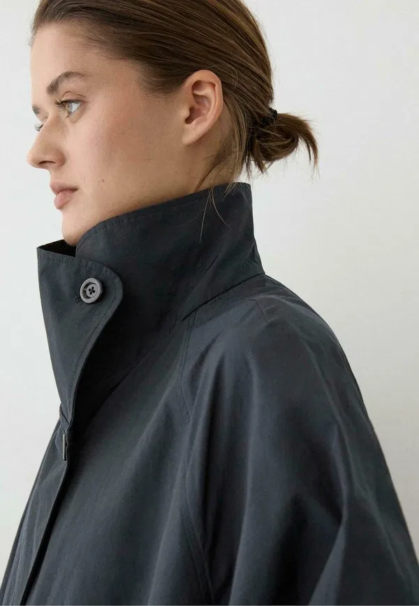 Классический тренч с высоким воротником и классическим пальто Massimo Dutti, Dark Blue — фото 4
