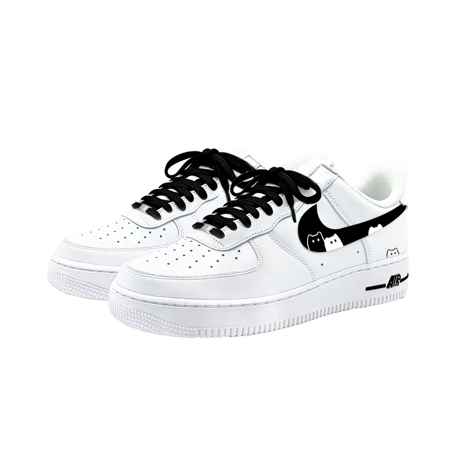 Кроссовки скейтбордические с рисунком кошки Nike Shadow Cat белые — фото 4