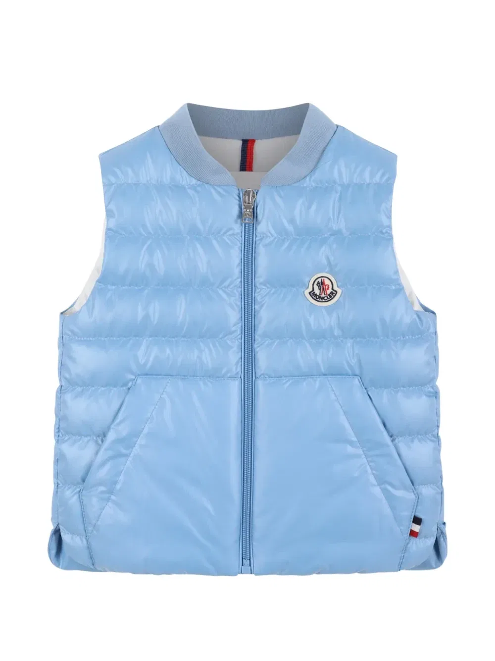 Стеганый жилет с логотипом Moncler Enfant, синий