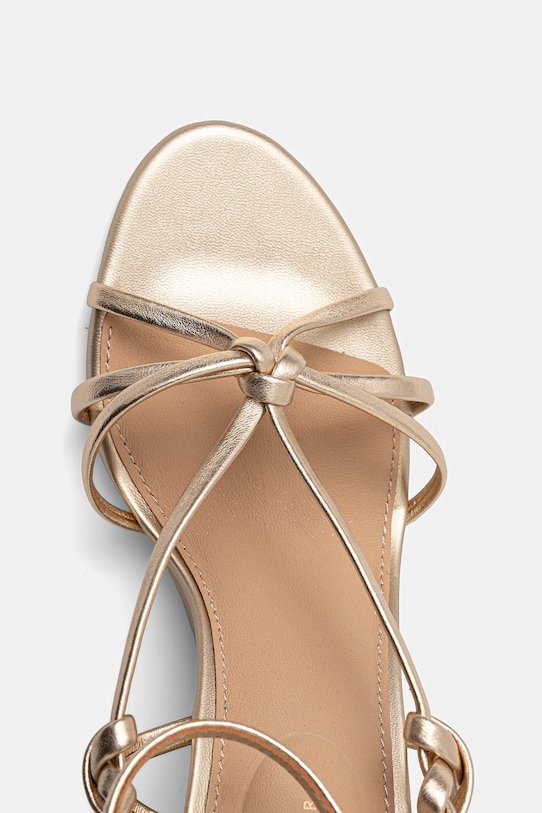 Кожаные сандалии Metal Leather Knots Wedge Sandal Tommy Hilfiger, золотой — фото 4