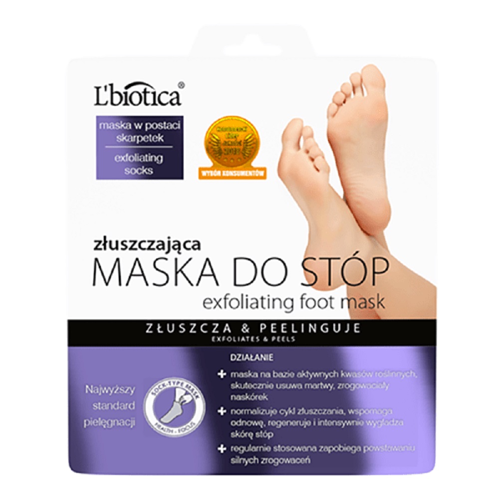 

Отшелушивающая кислотная маска-носки для ног exfoliating foot mask L'Biotica, количество 1 шт.