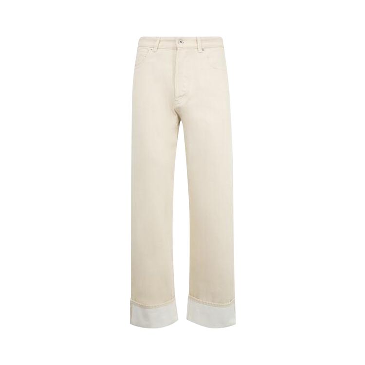 

Джинсы Bottega Veneta Colored Turned Up Jeans 'Pale Meringue', белый