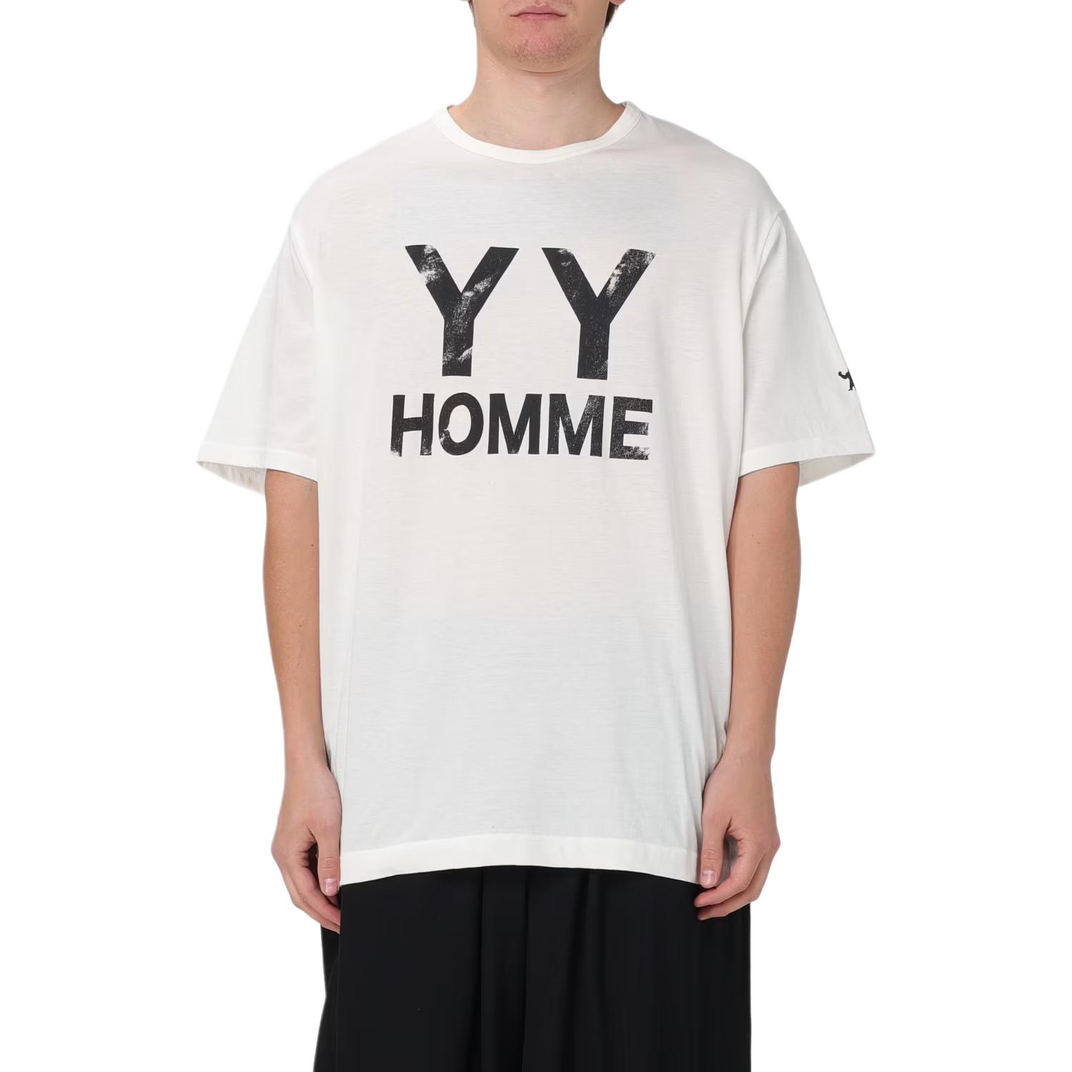 

Хлопковая футболка с принтом логотипа Yohji Yamamoto, белый