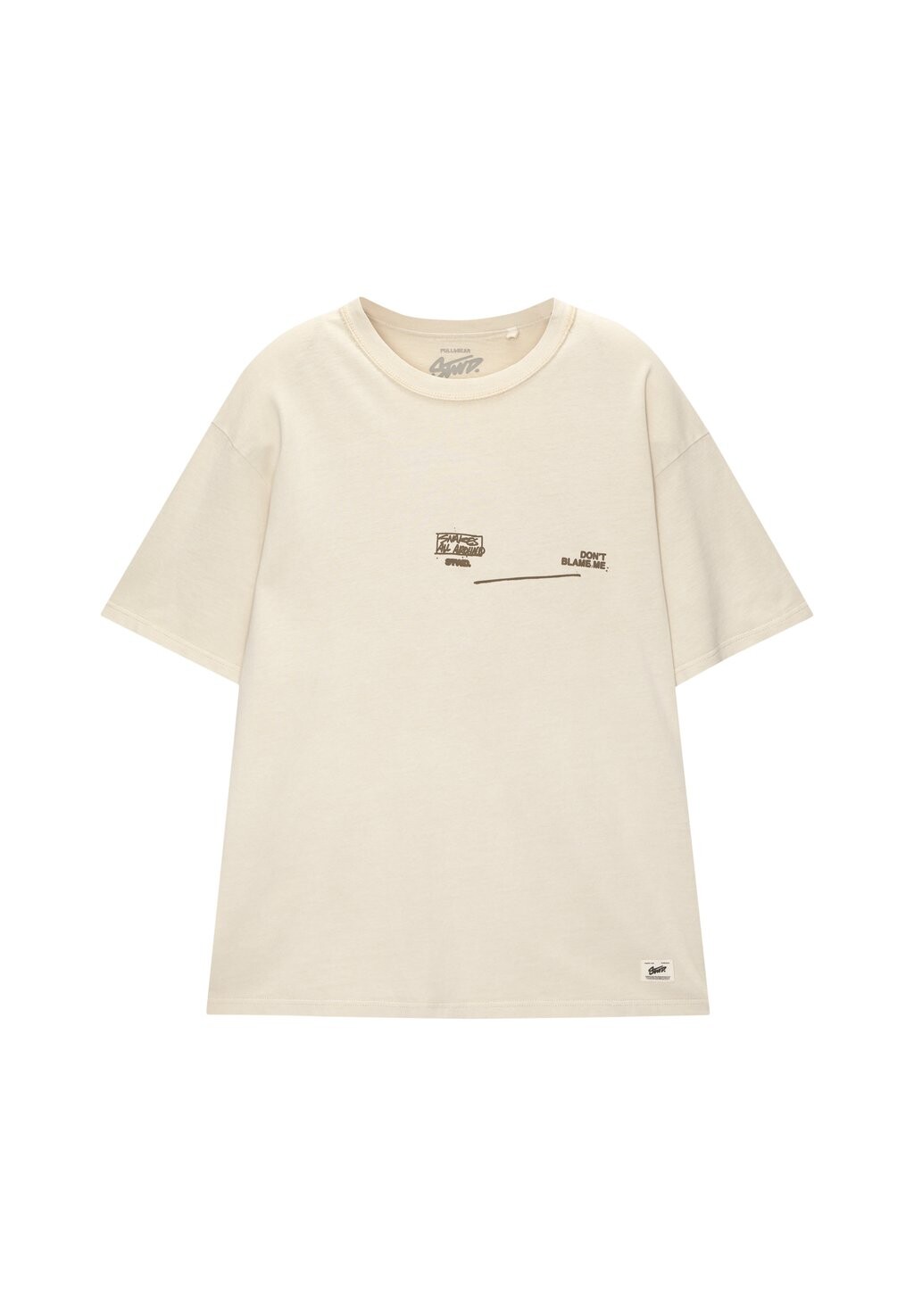 

Футболка с принтом SNAKE GRAPHIC PULL&BEAR, песочный