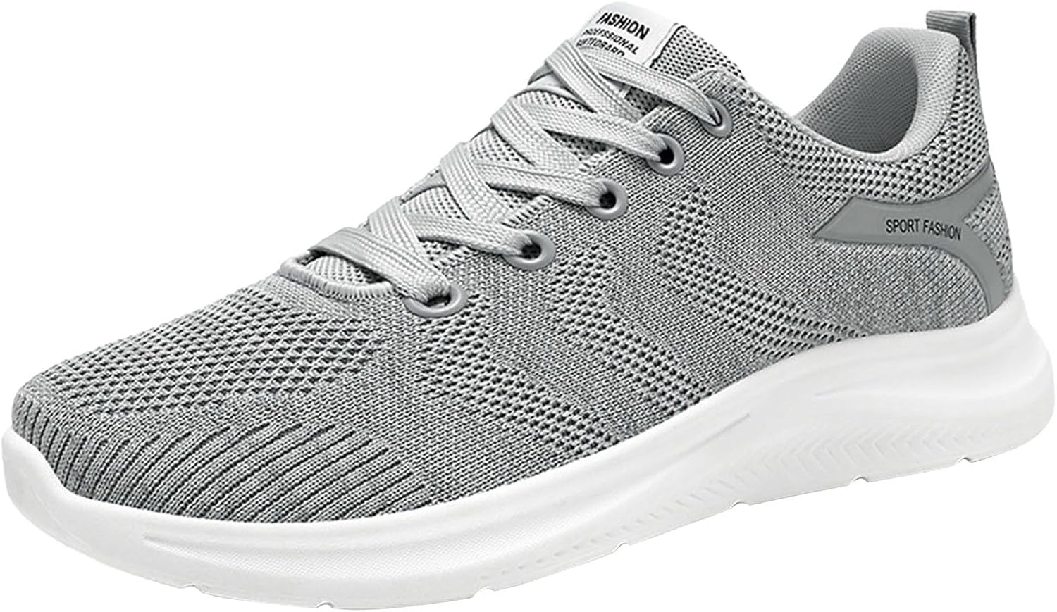 

Мужские легкие дышащие кроссовки для бега с противоскользящей подошвой, удобные повседневные ходовые кроссовки, спортивная обувь из сетки, модные кеды Generic, серый