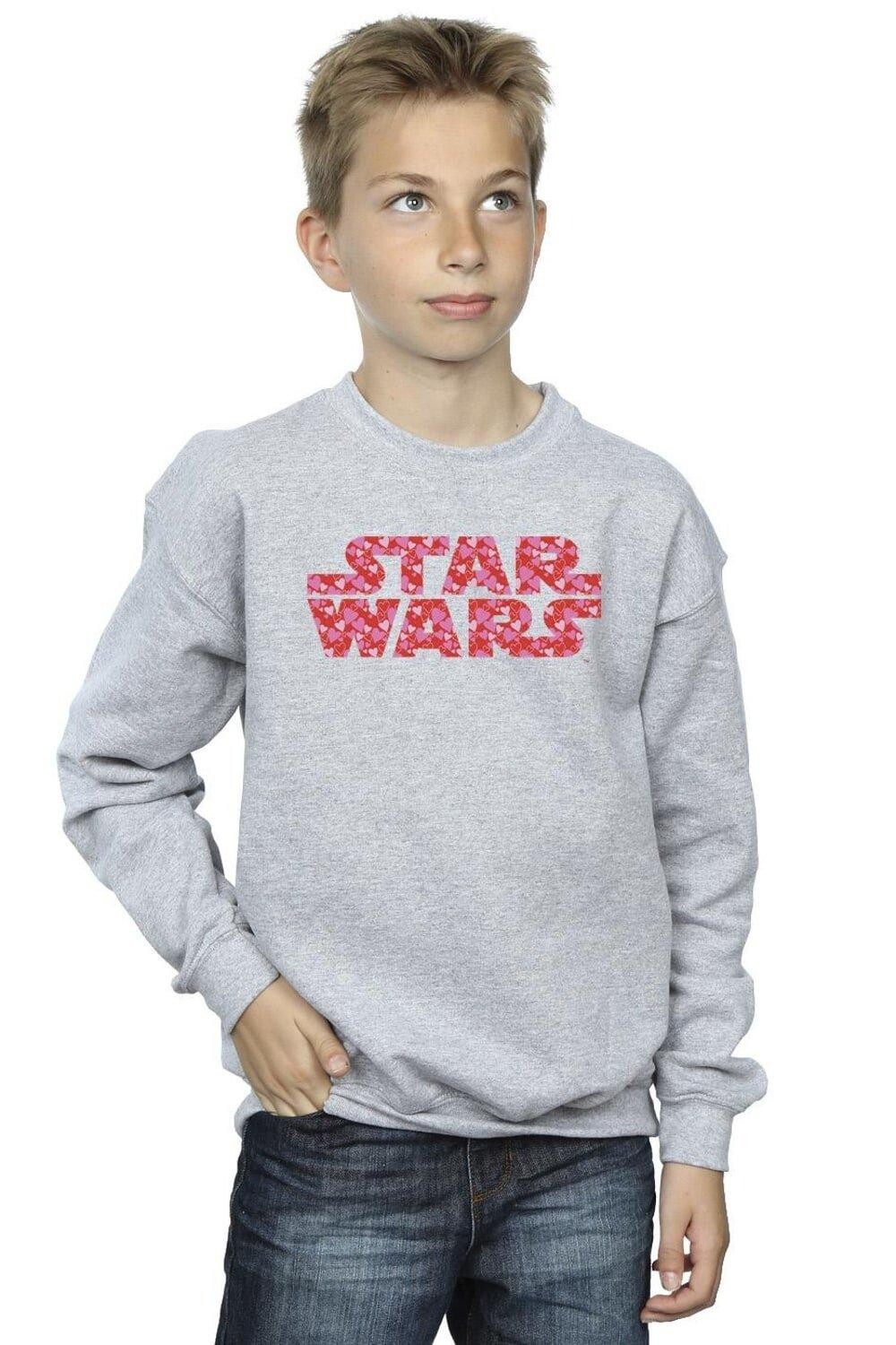 

Толстовка с логотипом в форме сердца Star Wars, серый