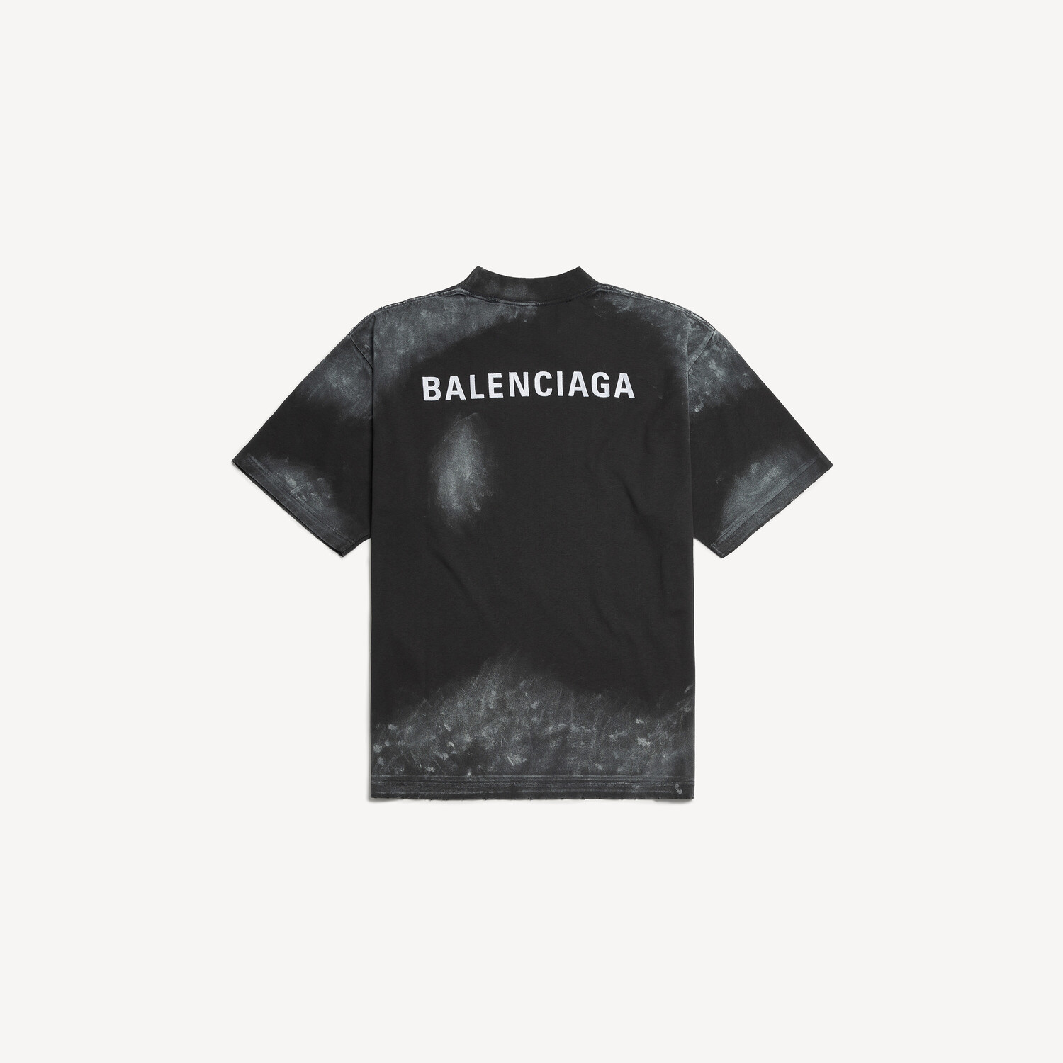 Мужская футболка balenciaga back среднего кроя в выцветшем черно-белом цвете BALENCIAGA, белый/выцветший черный — фото 2