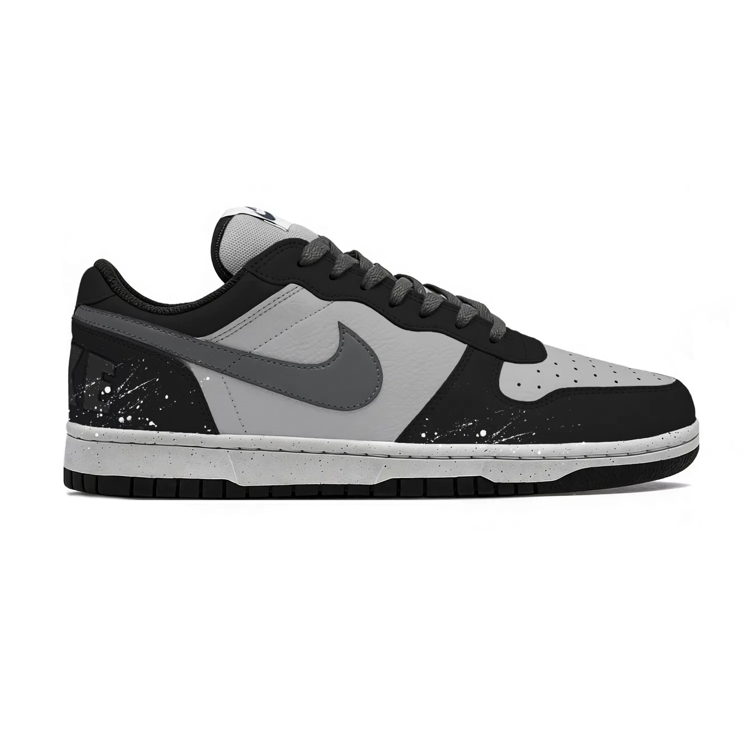 Кроссовки скейтбордические Nike Big Gray Stars Leather Black Gray — фото 3