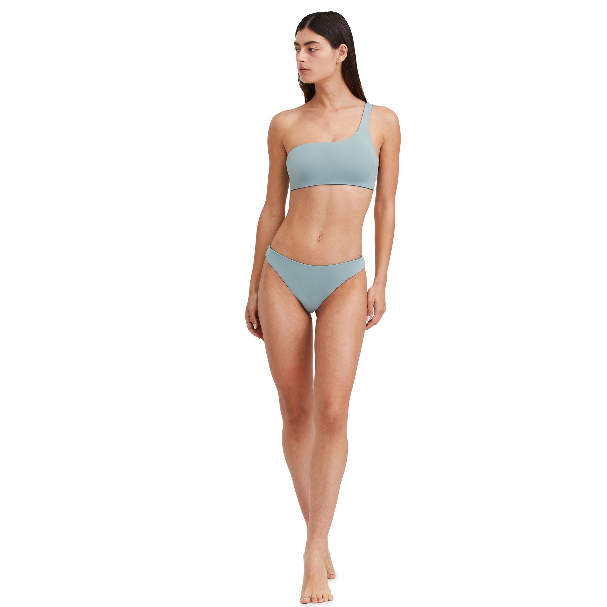

Однотонный двусторонний купальник-бикини на одно плечо Au Naturel by Gottex, цвет emerald ash green