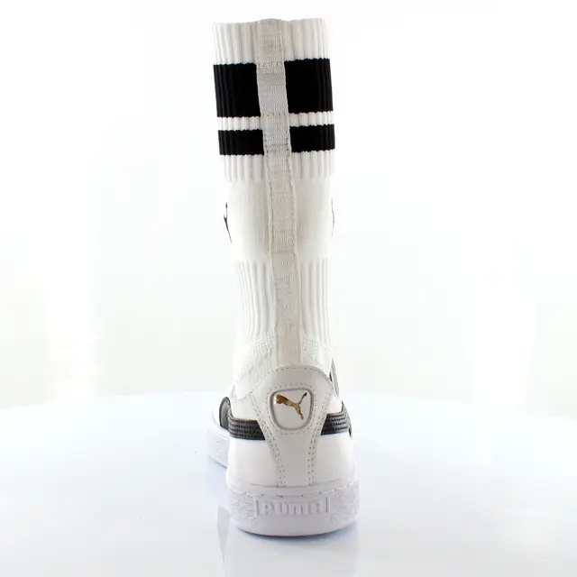 Белые текстильные женские кроссовки Basket Socks evoknit 365832 01 Puma, белый — фото 2