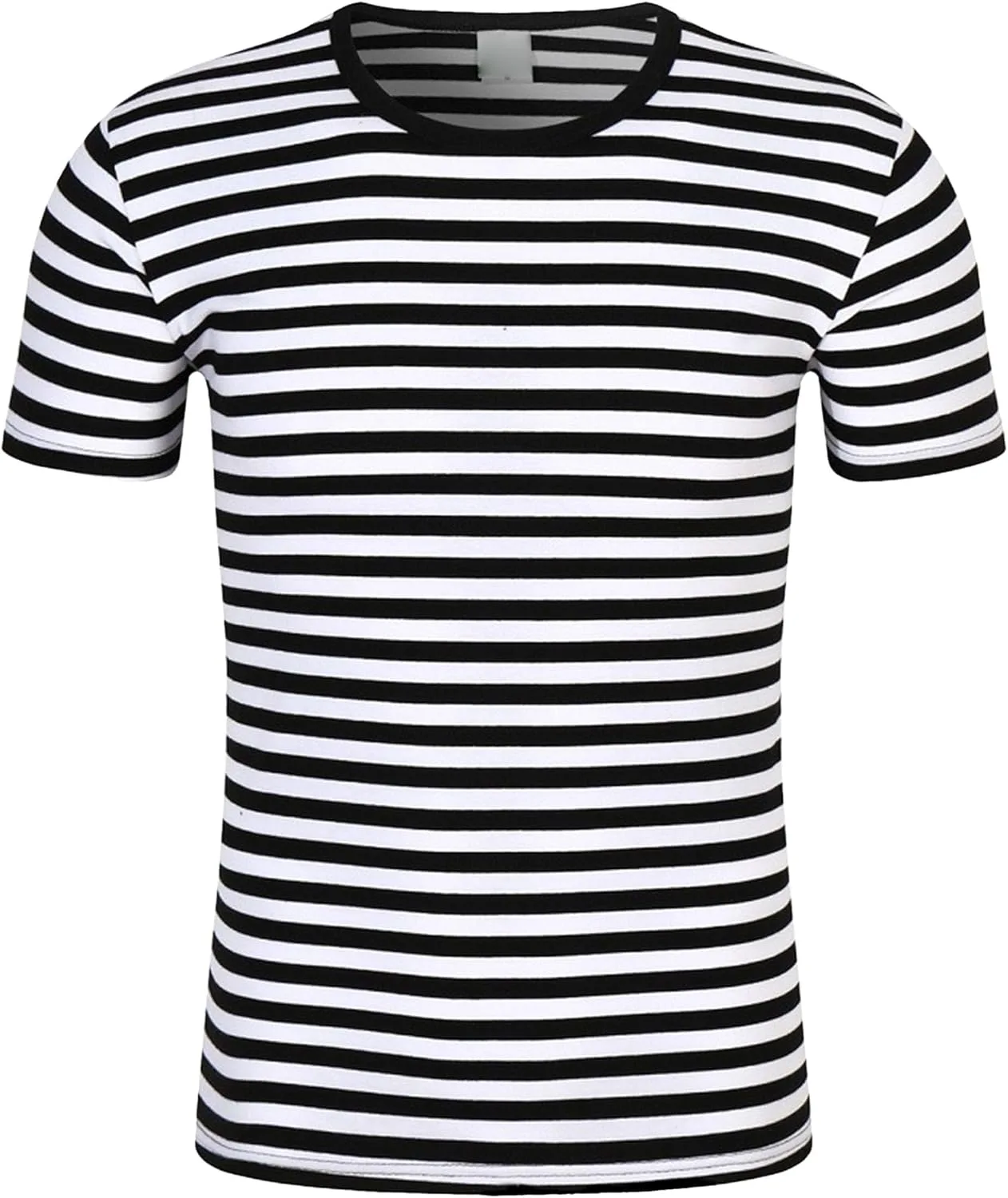 

Мужская футболка с коротким рукавом, классический круглый вырез, полоска, Regular Fit, хлопок