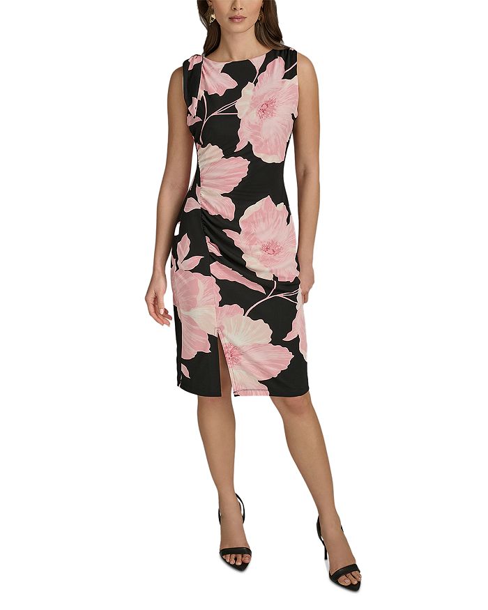 

Платье-футляр с принтом Donna Karan, черный