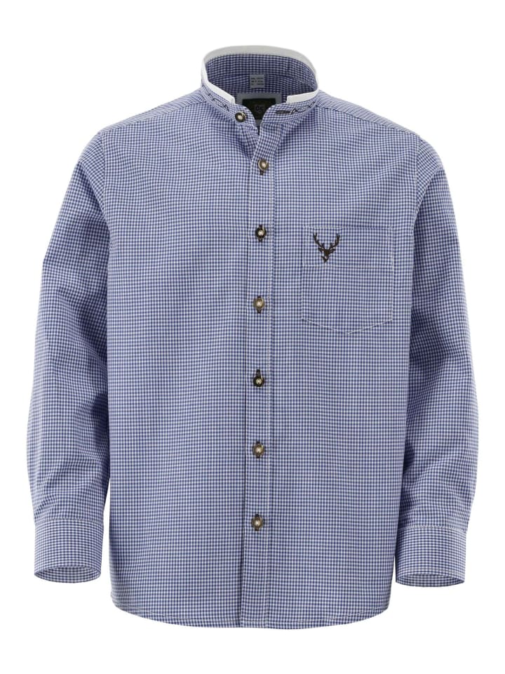 

Детская традиционная рубашка Smaku средне-синего цвета OS-Trachten