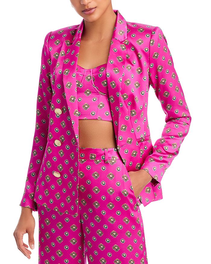 

Колин Шелковый Двубортный Блейзер L'AGENCE, розовый