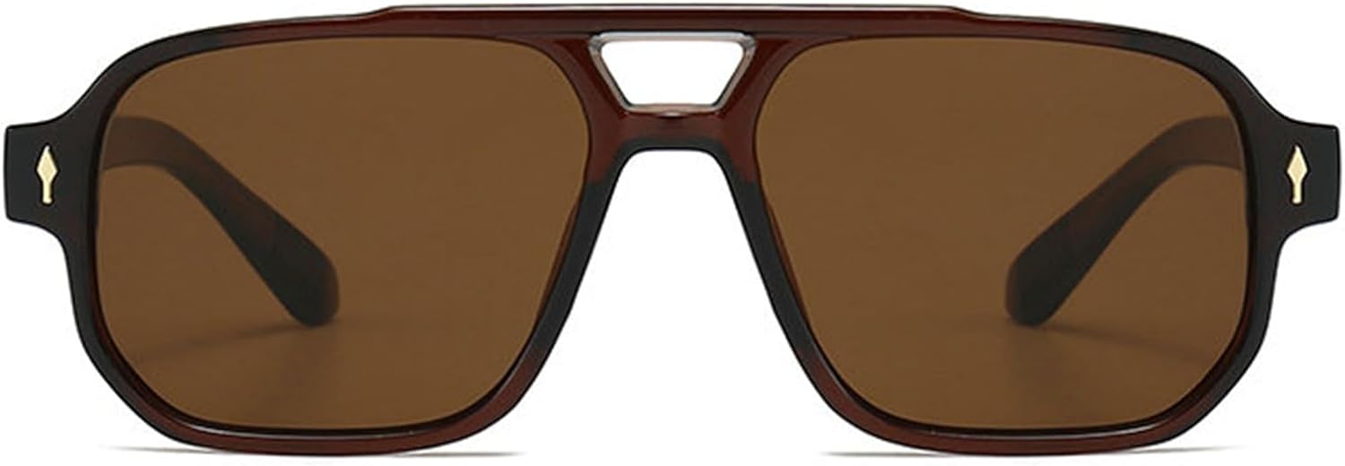 

Солнцезащитные очки Helena Retro Square Pilot для женщин и мужчин, с двойным лучом, в стиле 70-х, увеличенного размера, винтажные, прямоугольные, с защитой от УФ-излучения UV400, C10