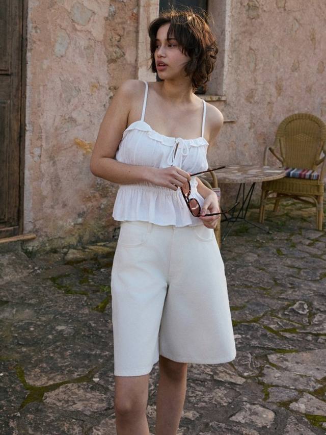 

Брюки-шорты Brixton из органического хлопка деним Nobody's Child, White