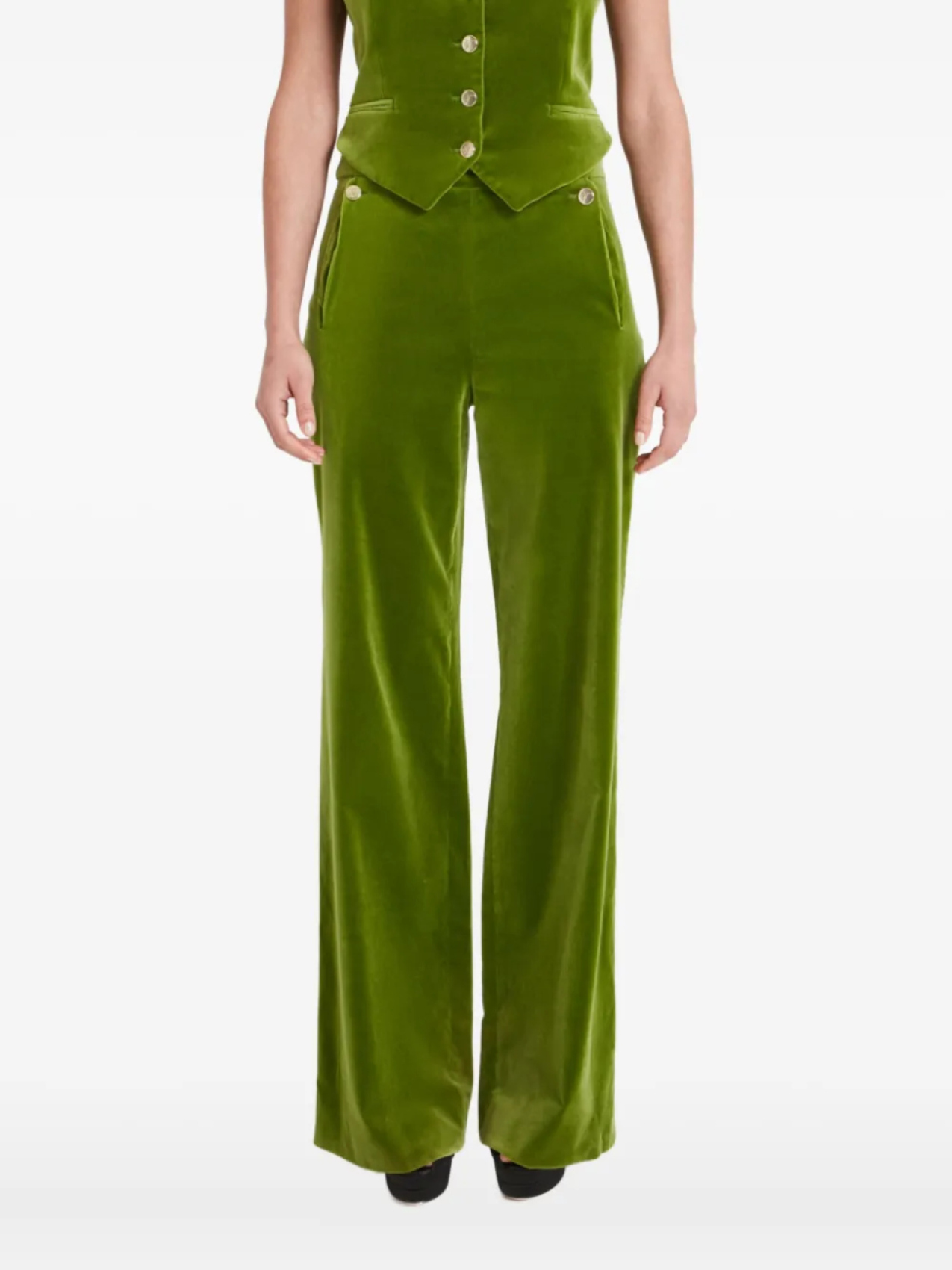 

Брюки из бархата Temperley London Clove, зеленый