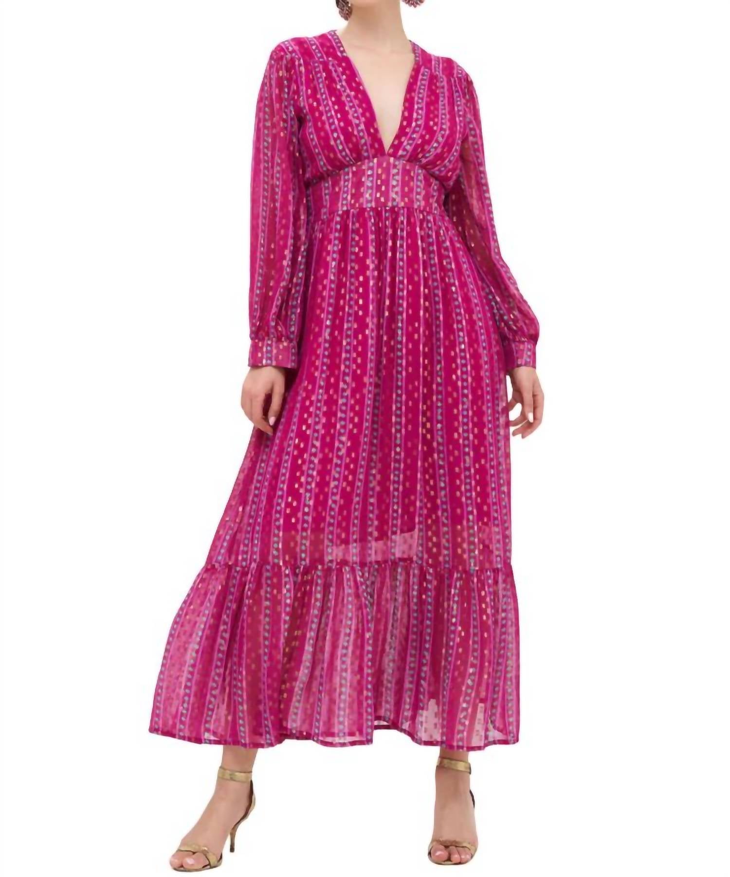 

Платье макси с завязками на спине в цвете «Melrose Magenta» Oliphant