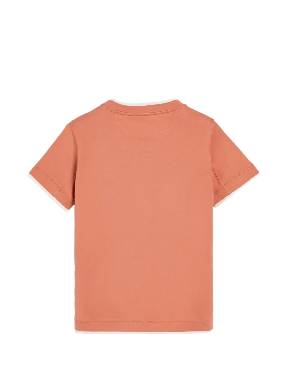 Футболка из хлопкового джерси с эффектом многослойности Brunello Cucinelli Kids, оранжевый — фото 2