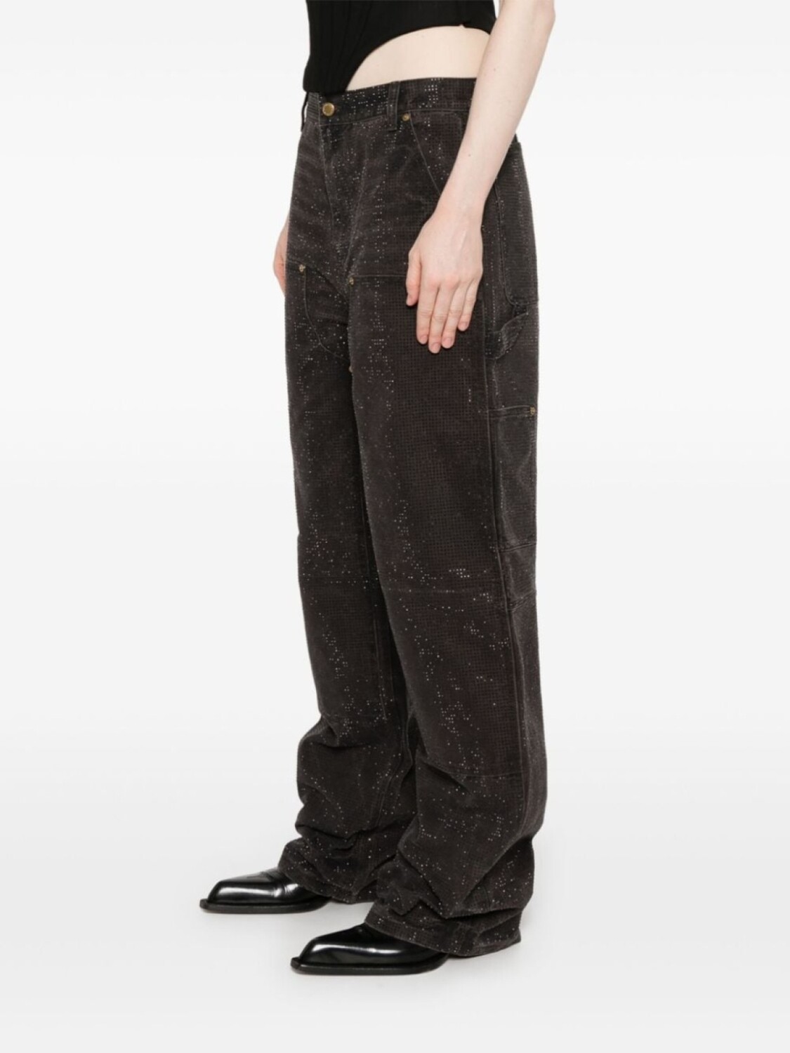 

Джинсы Alexander Wang, украшенные кристаллами, черный