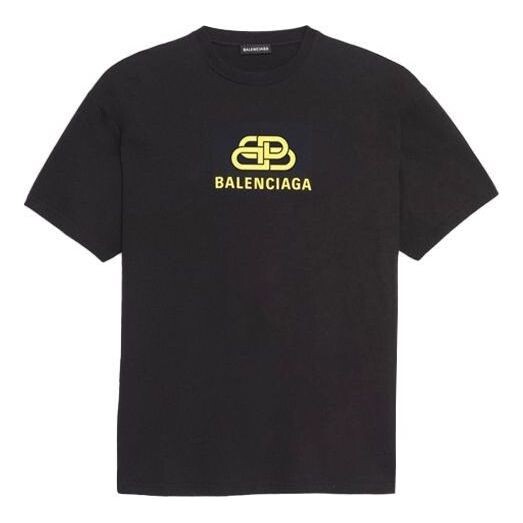

Футболка interlocked bb regular fit t-shirt 'black' Balenciaga, черный