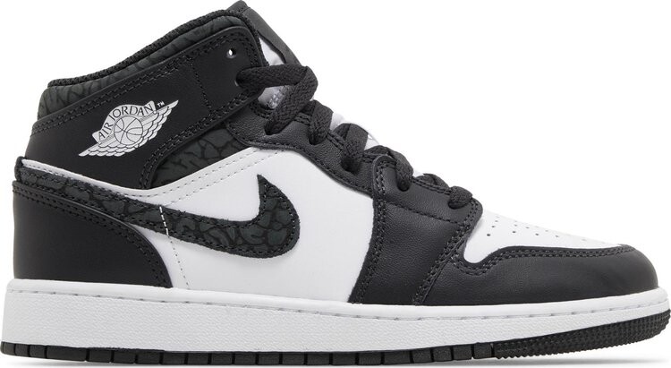 

Кроссовки Air Jordan 1 Mid SE GS 'Panda Elephant', черный