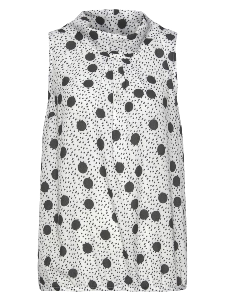 

Блузка-топ белого, черного цветов в горошек Laura Scott