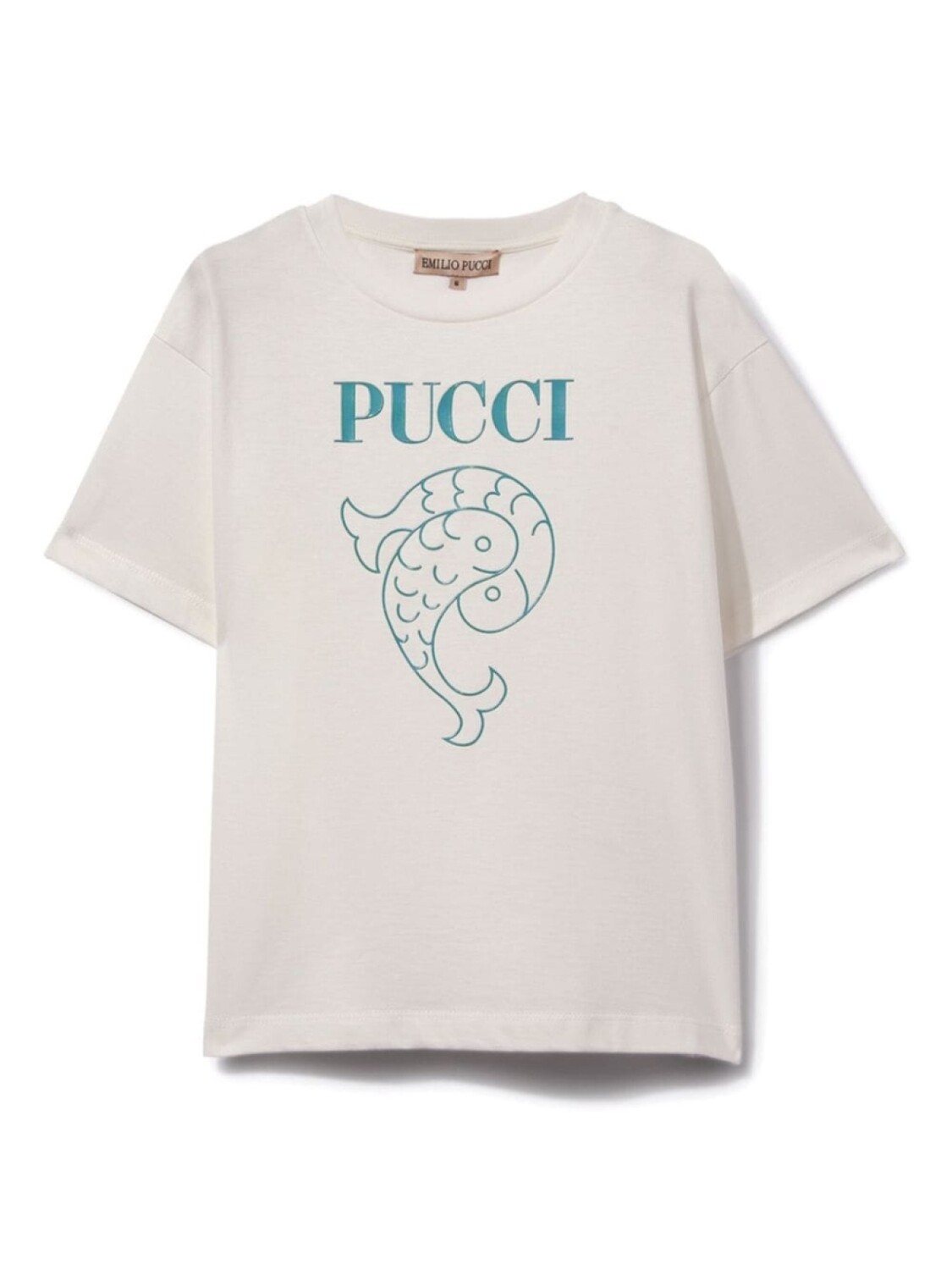 

PUCCI Junior футболка с принтом Pesci, белый