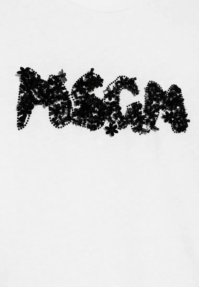 Футболка, хлопок, для детей Msgm, белый — фото 2