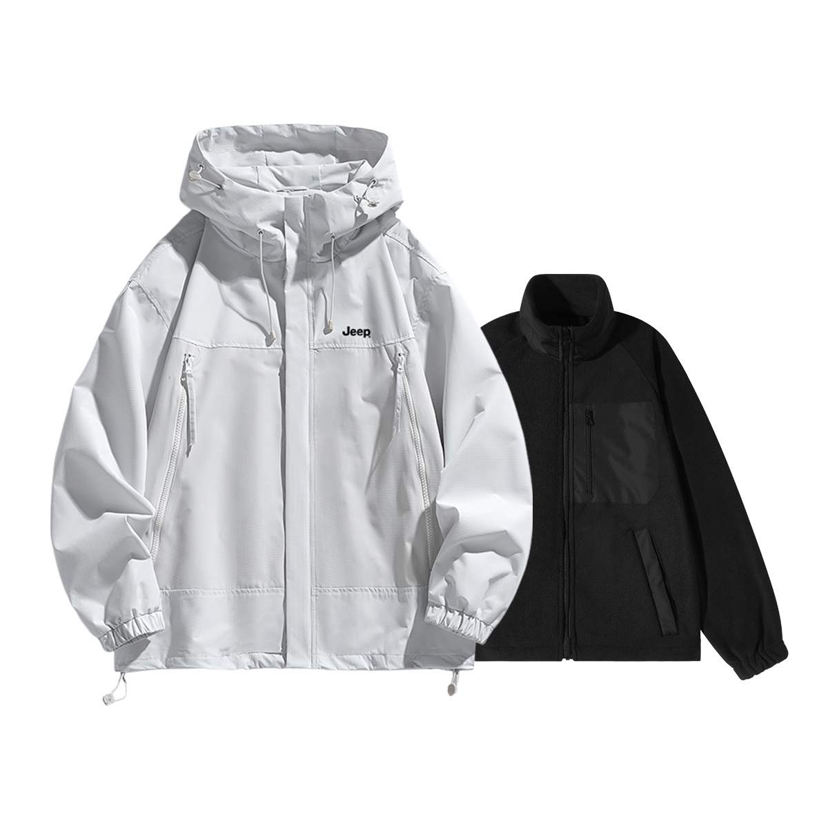 

Куртка унисекс с капюшоном, рабочая одежда средней степени защиты Jeep, айвори белый[liner included]