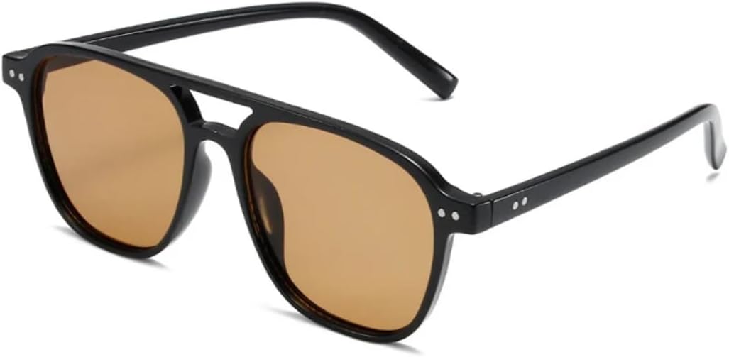 

Солнцезащитные очки с защитой от УФ-излучения UV400 | Двойная перемычка, прозрачные линзы цвета океана | для женщин и мужчин, для занятий спортом на открытом воздухе и вождения DSVIGF, Black-brown