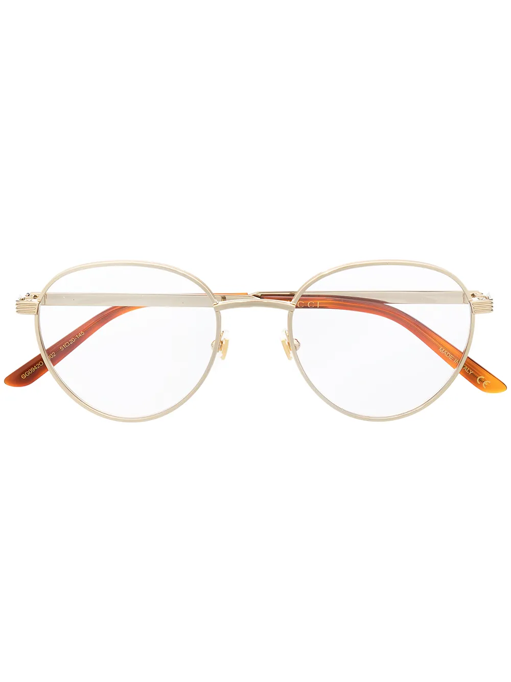 

Очки в круглой оправе Gucci Eyewear, серебяный