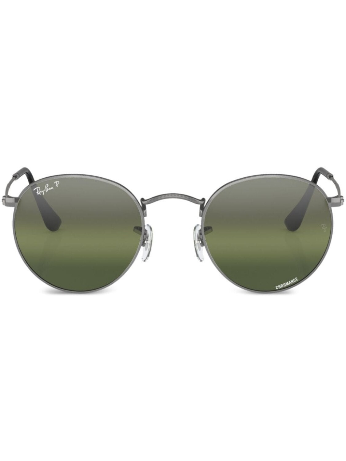 

Ray-Ban Round Metal Chromance round-frame sunglasses, серый