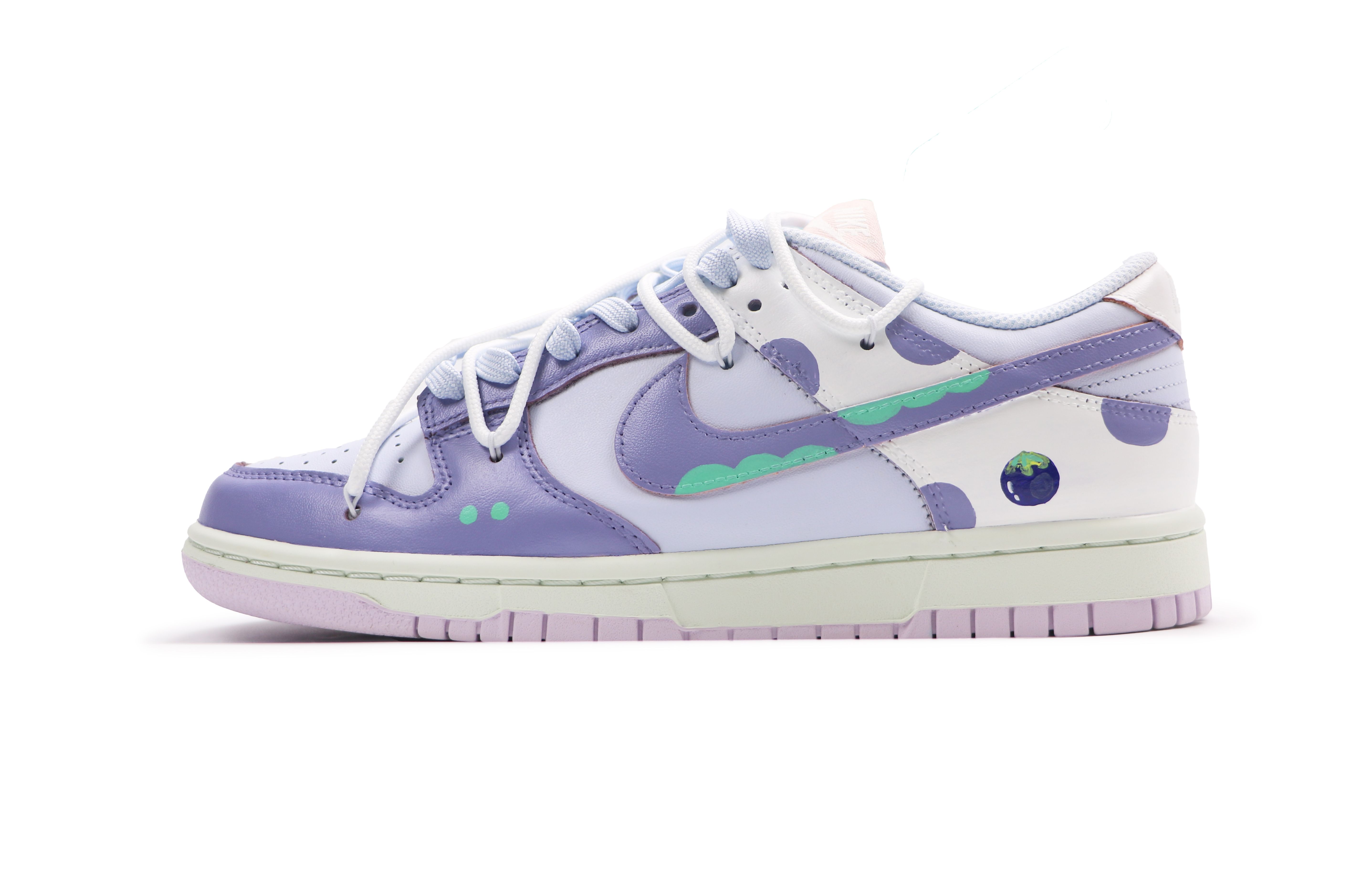 

Кроссовки Nike Dunk Skateboarding Shoes Women's Low-top Purple/Green, фиолетовый/зеленый